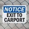 Signmission Exit Sign, Plastic, 14 in W, 10 in H, Exit To Carport OS-2PACK-NS-P-1014-L-12255 - alternate 2